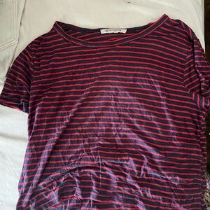 Pink and blue stripped crop top